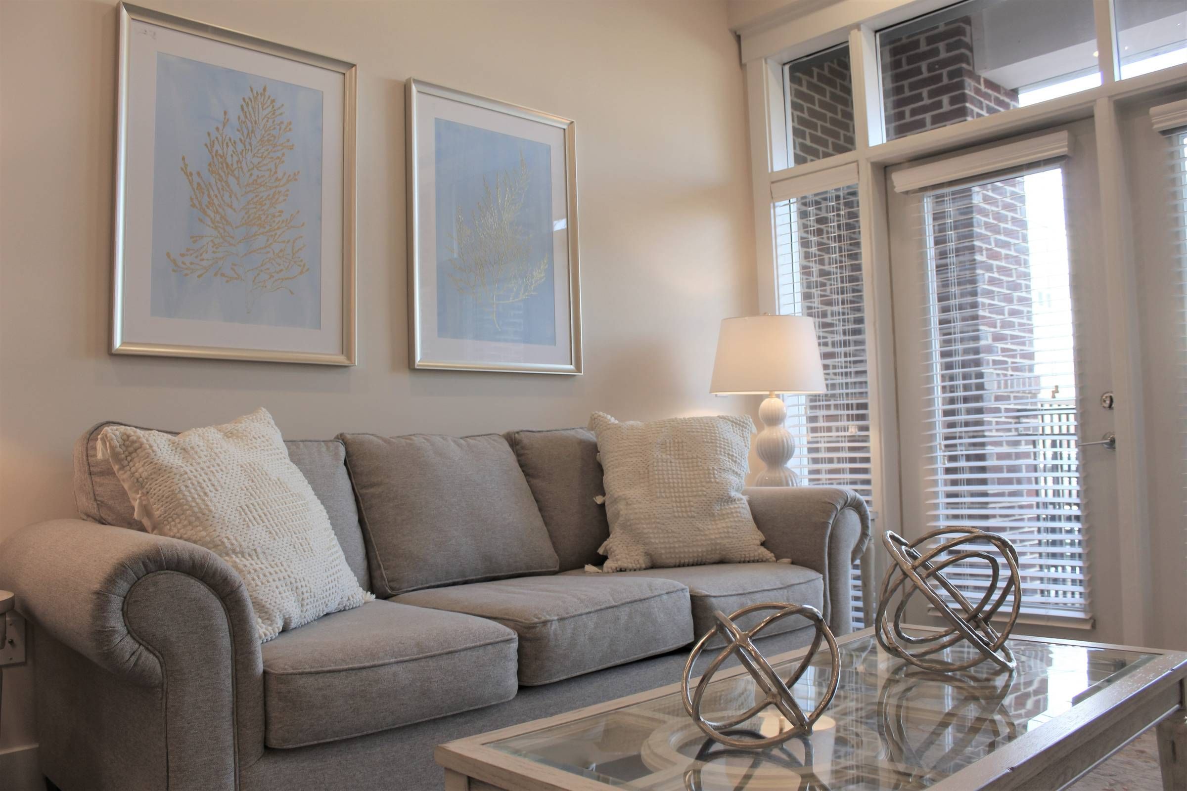 Apartments at holly crest guest suite living room with modern furnishings